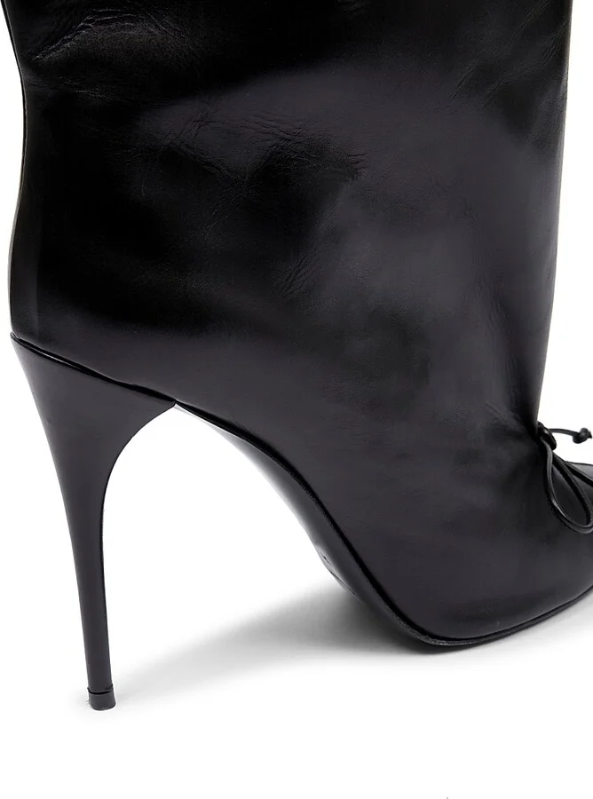 Women's Low 90MM Leather Boots - Noir - Size 6 - Image 5