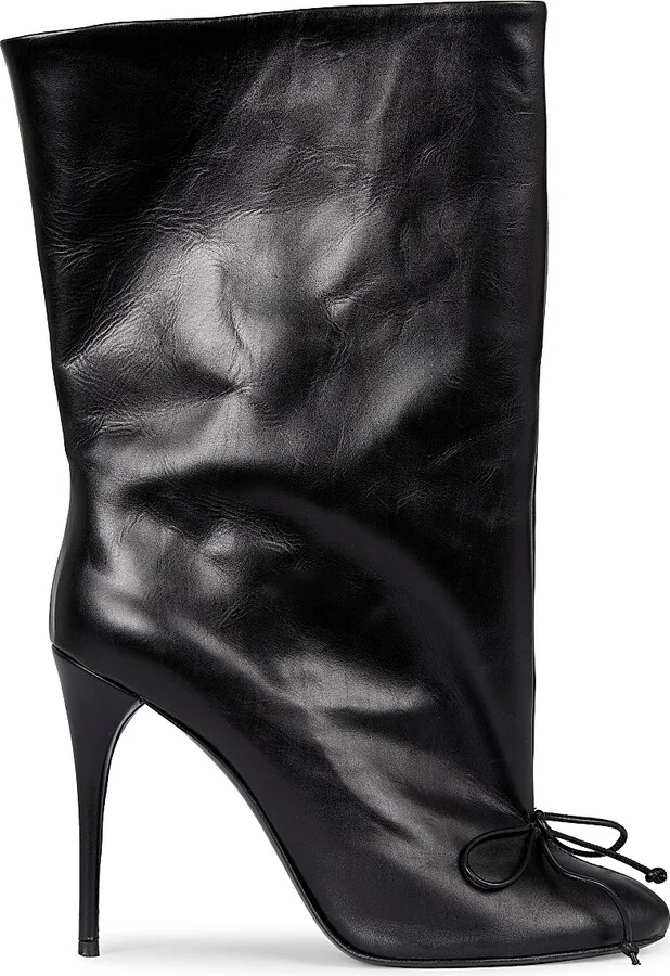 Women's Low 90MM Leather Boots - Noir - Size 6
