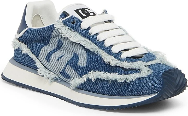 Women's Low-Top Lace-Up Sneakers - Blue - Size 5 - Image 2