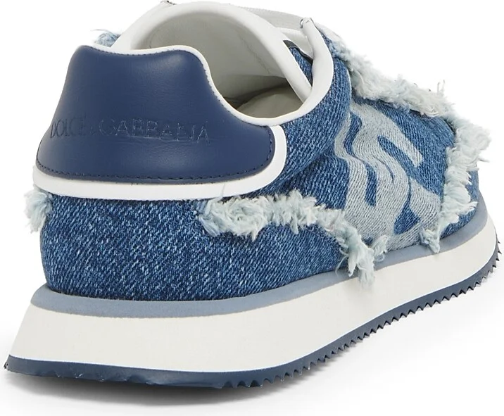 Women's Low-Top Lace-Up Sneakers - Blue - Size 5 - Image 3