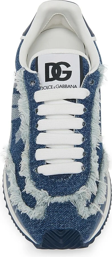 Women's Low-Top Lace-Up Sneakers - Blue - Size 5 - Image 4