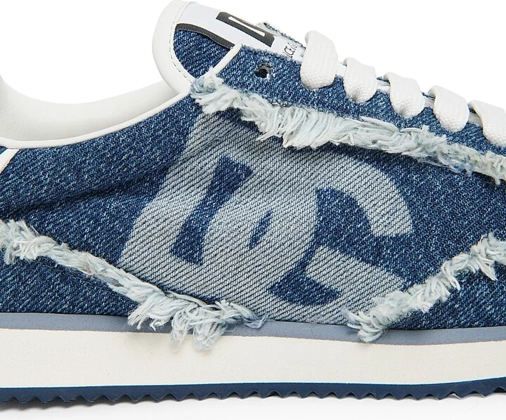 Women's Low-Top Lace-Up Sneakers - Blue - Size 5 - Image 5