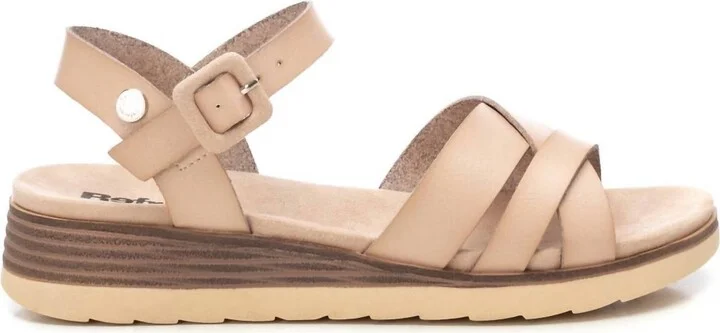 Women's Low Wedge Sandals In Beige