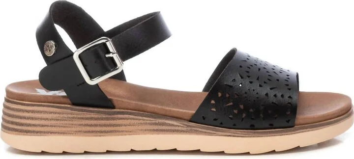 Women's Low Wedge Sandals In Black