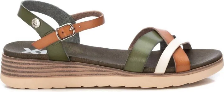 Women's Low Wedge Sandals In Kakhi