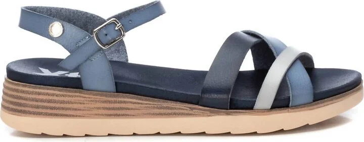 Women's Low Wedge Sandals In Navy