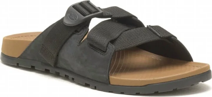 Women's Lowdown Leather Slide Sandal In Black