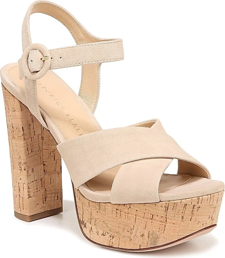Women's Lucille Cork Suede Platform Sandals - Ecru - Size 10 - Image 2
