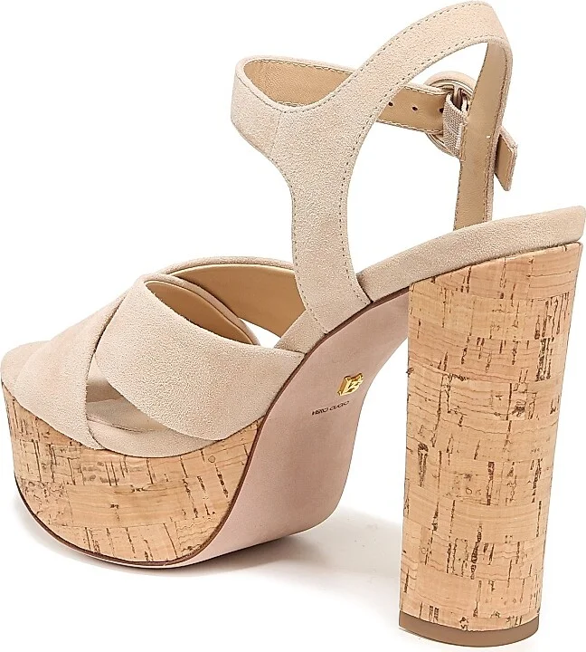 Women's Lucille Cork Suede Platform Sandals - Ecru - Size 10 - Image 3