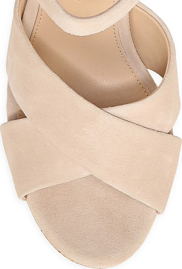 Women's Lucille Cork Suede Platform Sandals - Ecru - Size 10 - Image 4