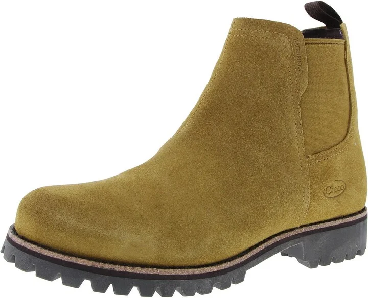 Womens Lugged Sole Suede Chelsea Boots