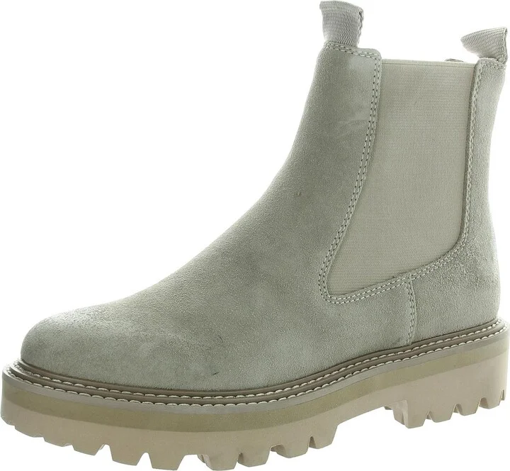 Womens Lugged Sole Suede Chelsea Boots