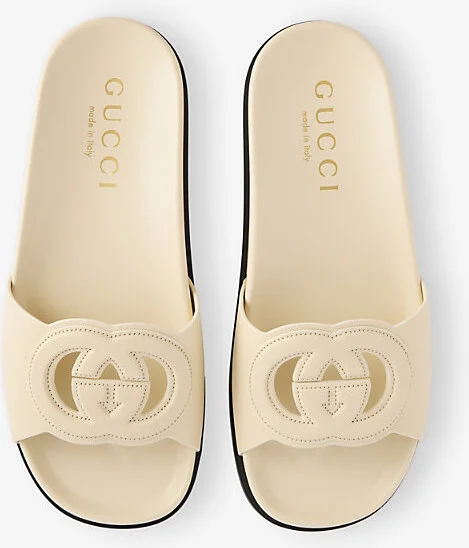 Womens Luminious Wood Branded Slip-On Leather Sliders Eur 38/5 Uk Women - Image 3