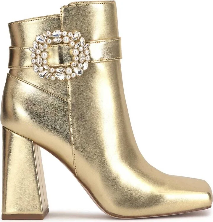 Women's Luminna Block Heeled Bootie In Gold