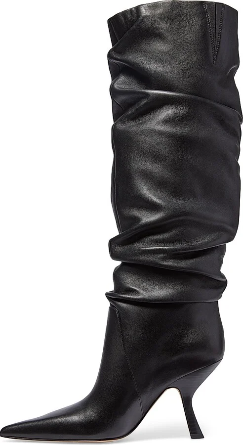 Women's Luna Leather Slouchy Boots - Black - Size 5 - Image 3