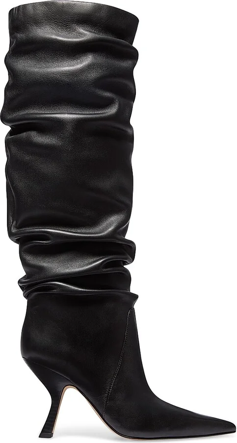 Women's Luna Leather Slouchy Boots - Black - Size 5
