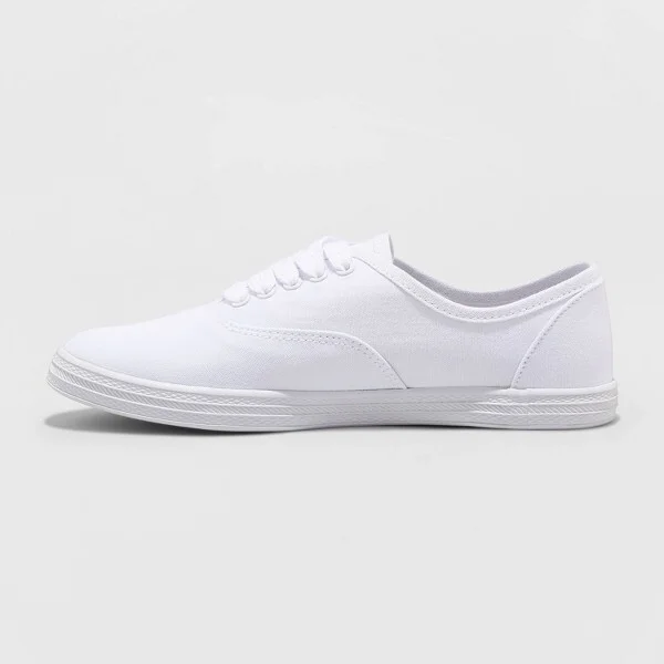 Women's Lunea Wide Width Lace-Up Sneakers - Universal Thread™ : Canvas, Non-Marking Sole, Low Top - Image 3