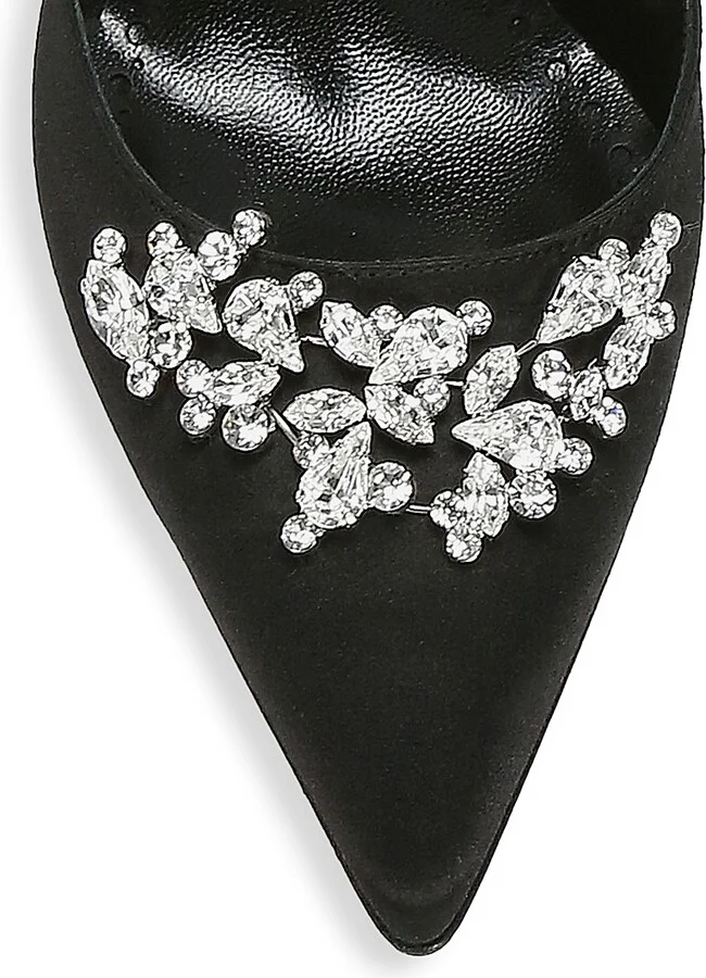 Women's Lurum 90MM Embellished Satin Mules - Black - Size 7.5 - Image 4