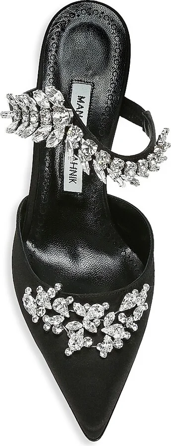 Women's Lurum 90MM Embellished Satin Mules - Black - Size 7.5 - Image 5