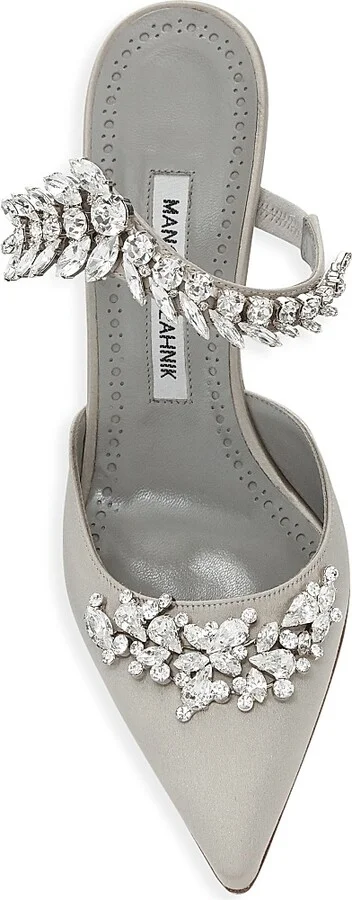 Women's Lurum 90MM Embellished Satin Mules - Black - Size 7.5 - Image 10