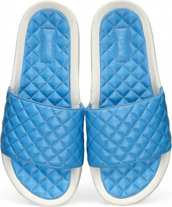 Women's Lusso Slide Sandal In Coastal Blue/ivory