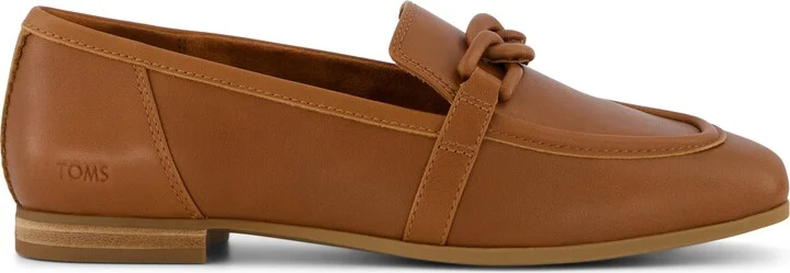Womens Lynette Loafer Amber Leather with Chain Flat