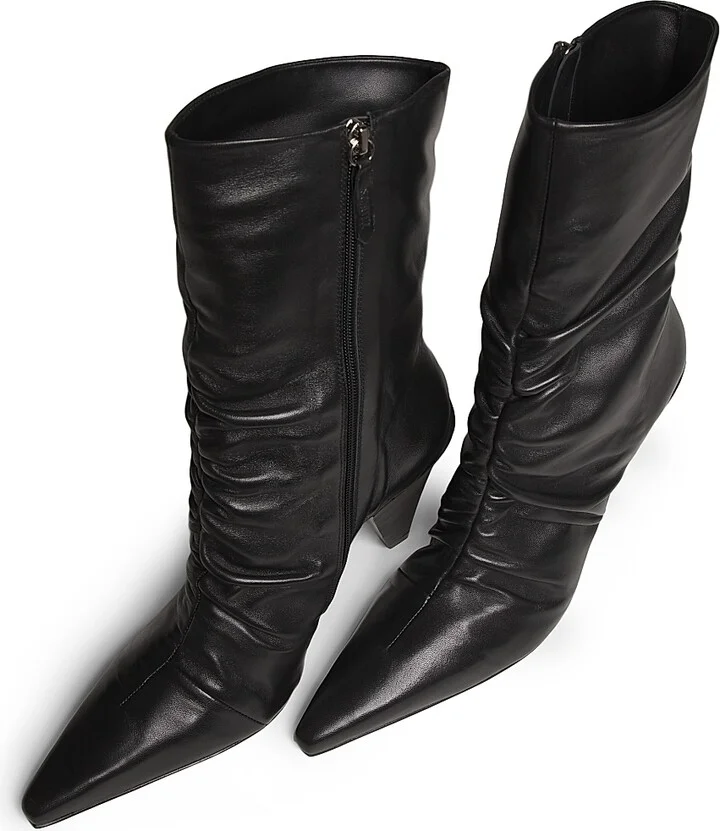 Women's Lynn 110MM Leather Ankle Boots - Black - Size 5 - Image 4