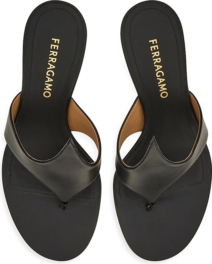 Women's Lyrai 70MM Leather Sandals - Nero - Size 6 - Image 4