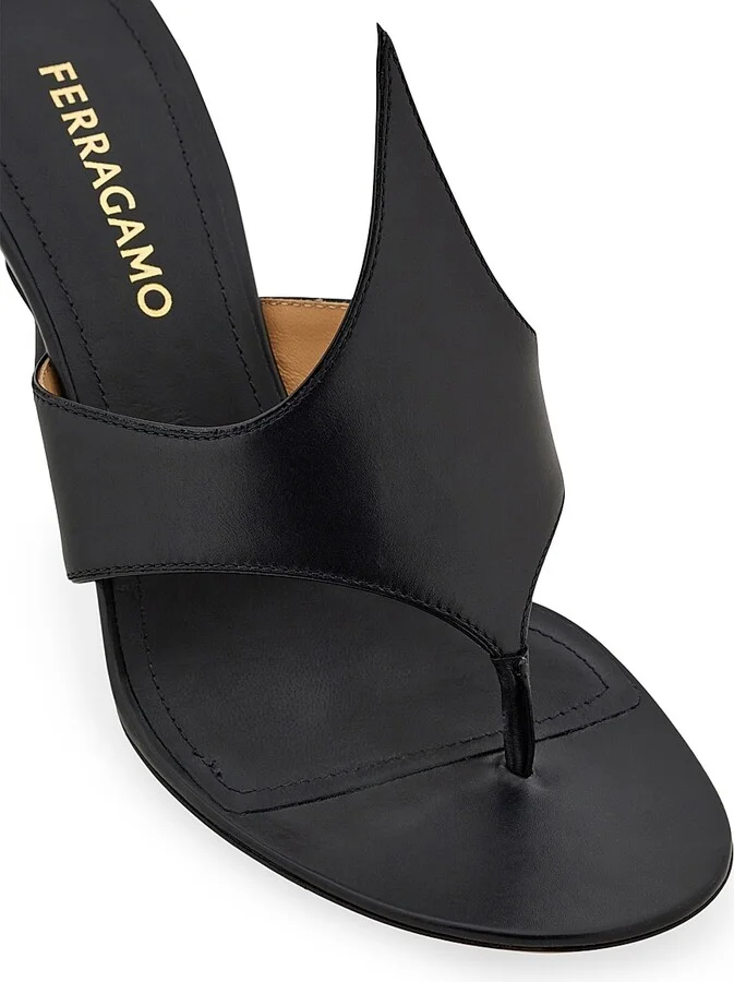 Women's Lyrai 70MM Leather Sandals - Nero - Size 6 - Image 6