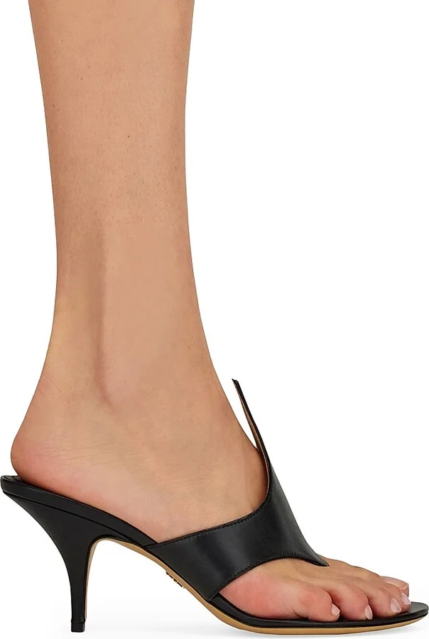 Women's Lyrai 70MM Leather Sandals - Nero - Size 6 - Image 7
