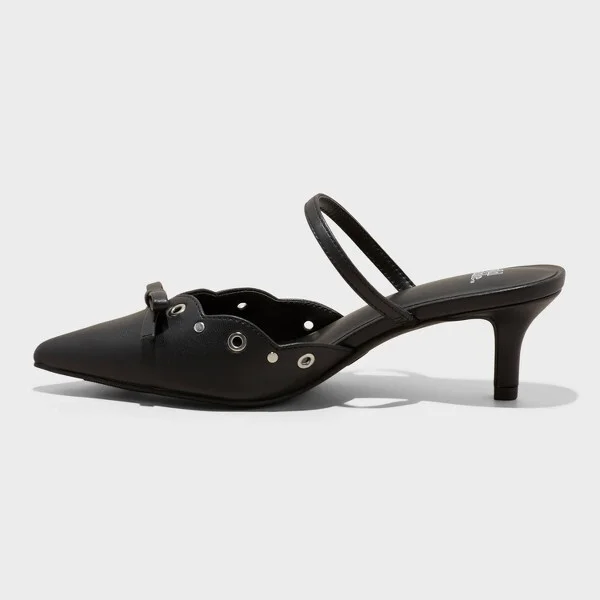 Women's Lysandra Eyelet Kitten Heels - Wild Fable™ : Slip-On, Pointed Toe, Louis Heel - Image 3