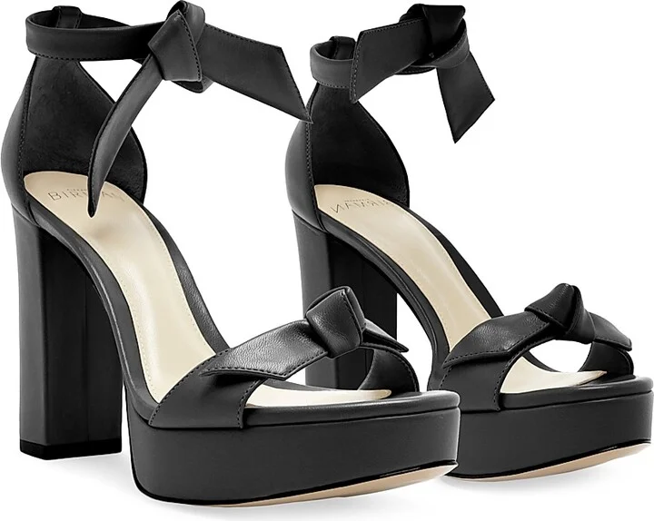 Women's Mabeleh 110MM Bow Leather Platform Sandals - Black - Size 6 - Image 3