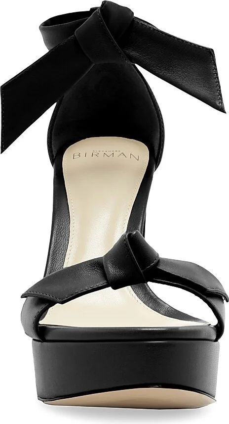 Women's Mabeleh 110MM Bow Leather Platform Sandals - Black - Size 6 - Image 5