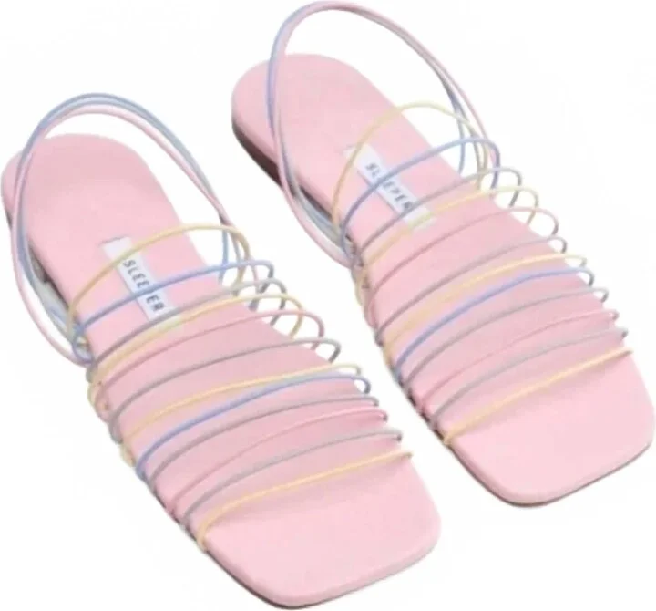 Women's Macaroni Strappy Sandals In Pastel Pink