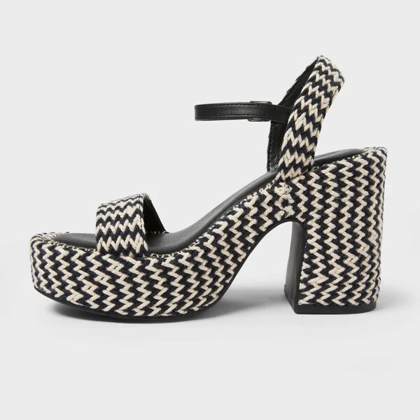 Women's Madeline Woven Platform Sandal Heels with Memory Foam Insole - Universal Thread™ : Ankle Strap, Block Heel - Image 2