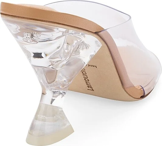 Women's Madonna Lucite Vinyl Mules - Clear Tan - Size 5 - Image 3