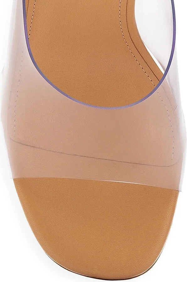 Women's Madonna Lucite Vinyl Mules - Clear Tan - Size 5 - Image 4