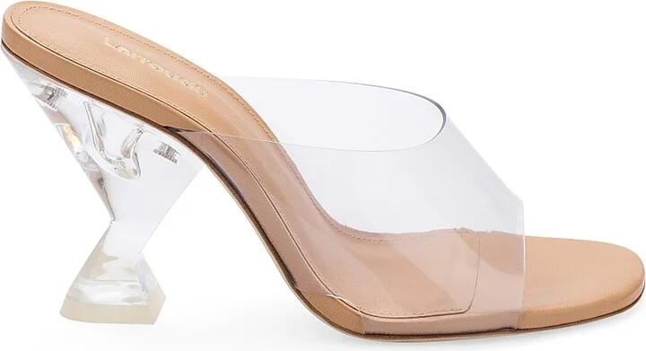 Women's Madonna Lucite Vinyl Mules - Clear Tan - Size 5
