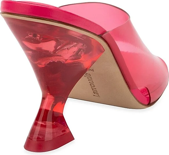 Women's Madonna Lucite Vinyl Mules - Pink - Size 5 - Image 3
