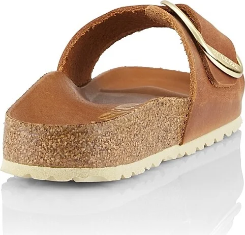 Women's Madrid Big-Buckle Leather Sandals - Cognac - Size 5 - Image 3