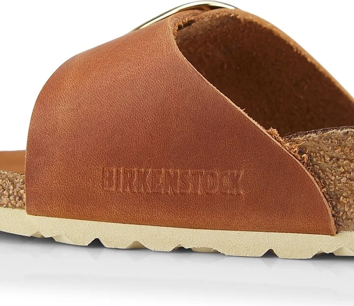 Women's Madrid Big-Buckle Leather Sandals - Cognac - Size 5 - Image 6