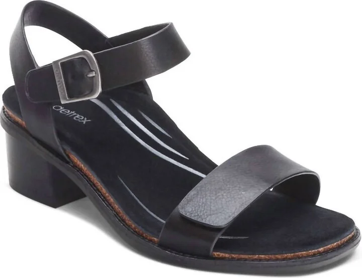 Women's Mae Adjustable Quarter Strap Heel In Black