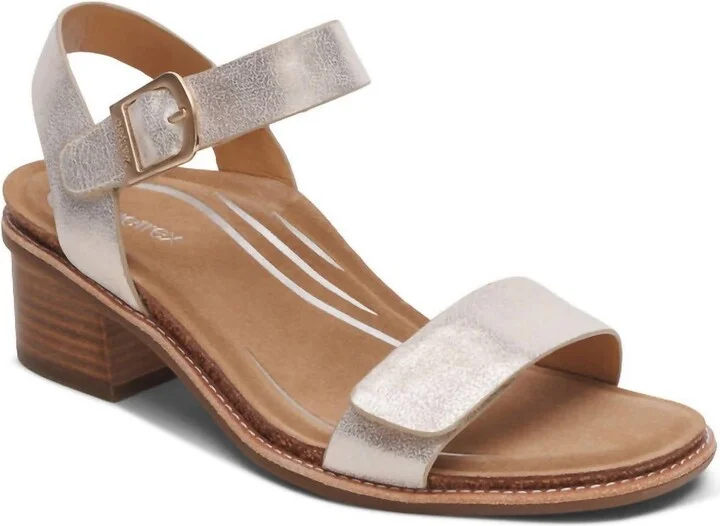 Women's Mae Adjustable Quarter Strap Heel In Champagne