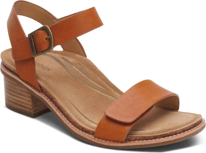 Women's Mae Adjustable Quarter Strap Heel In Cognac