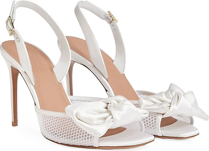Women's Maera 90MM Satin Heeled Sandals - White - Size 11 - Image 2