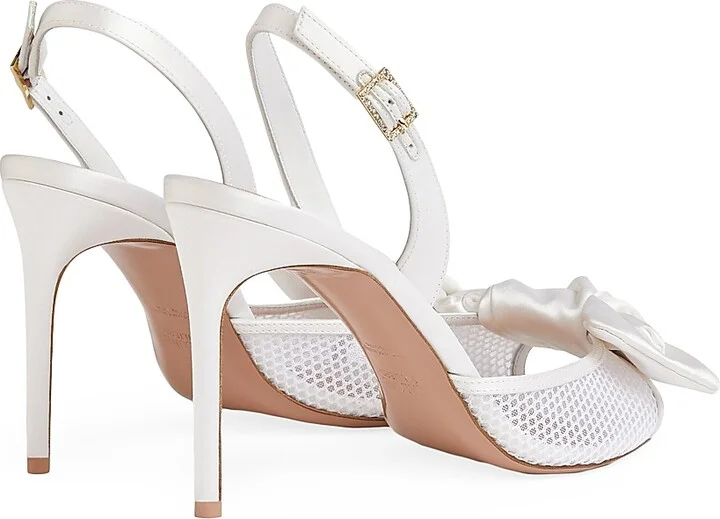 Women's Maera 90MM Satin Heeled Sandals - White - Size 11 - Image 3