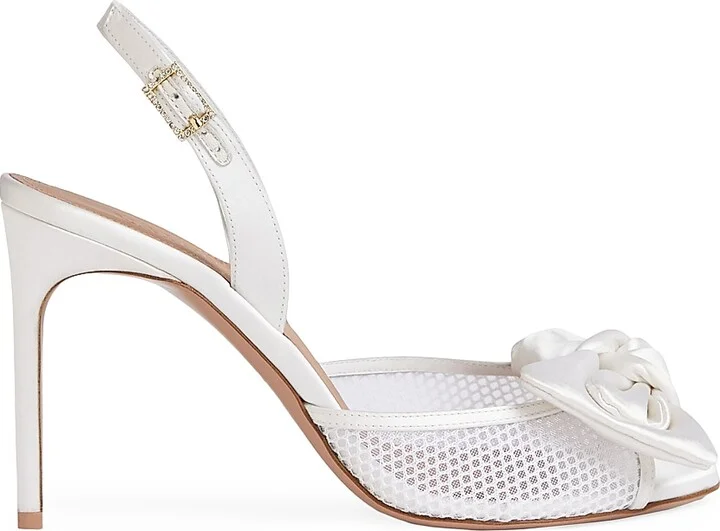 Women's Maera 90MM Satin Heeled Sandals - White - Size 11