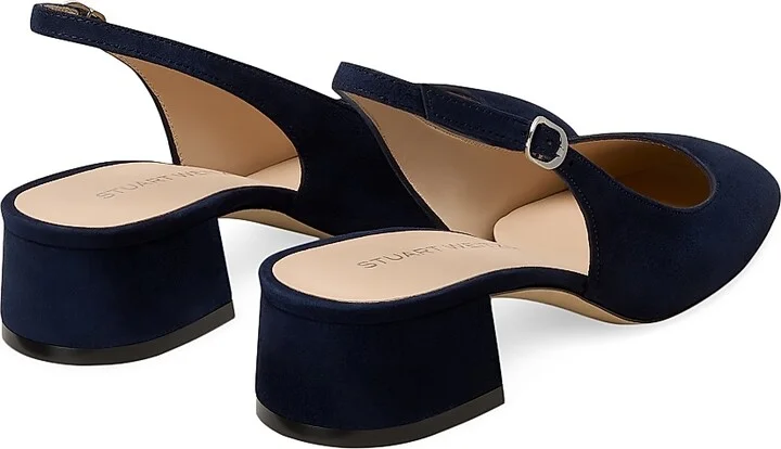 Women's Maeve Suede 35MM Slingback Pumps - Nice Blue - Size 6 - Image 3