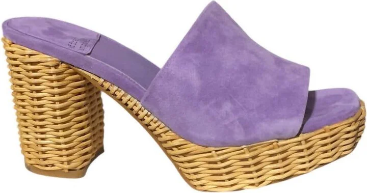 Women's Magda Wicker Suede Shoes In Lilac Suede
