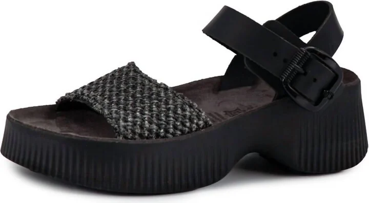 Women's Magdalin Sandals In Black Knit Raffia